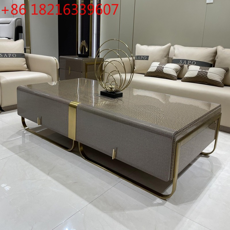 Office Furniture Hong Kong - light luxury solid wood long coffee