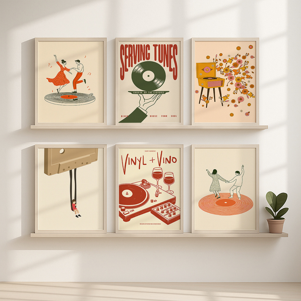 1pc Vintage Music Canvas Poste - Office Furniture Loft recension och pris
