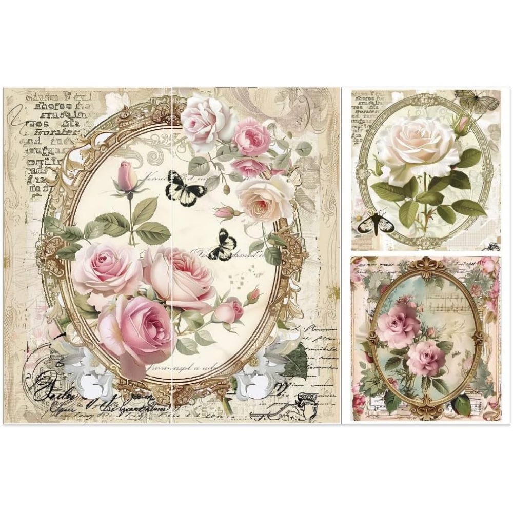3pcs/Set Rose Rub on Transfers - Office Furniture Loft recension och pris