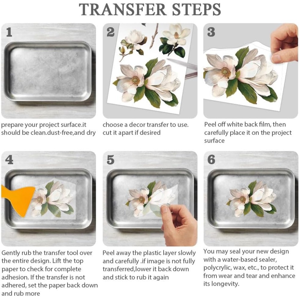 3pcs/Set Rose Rub on Transfers - Office Furniture Loft recension och pris