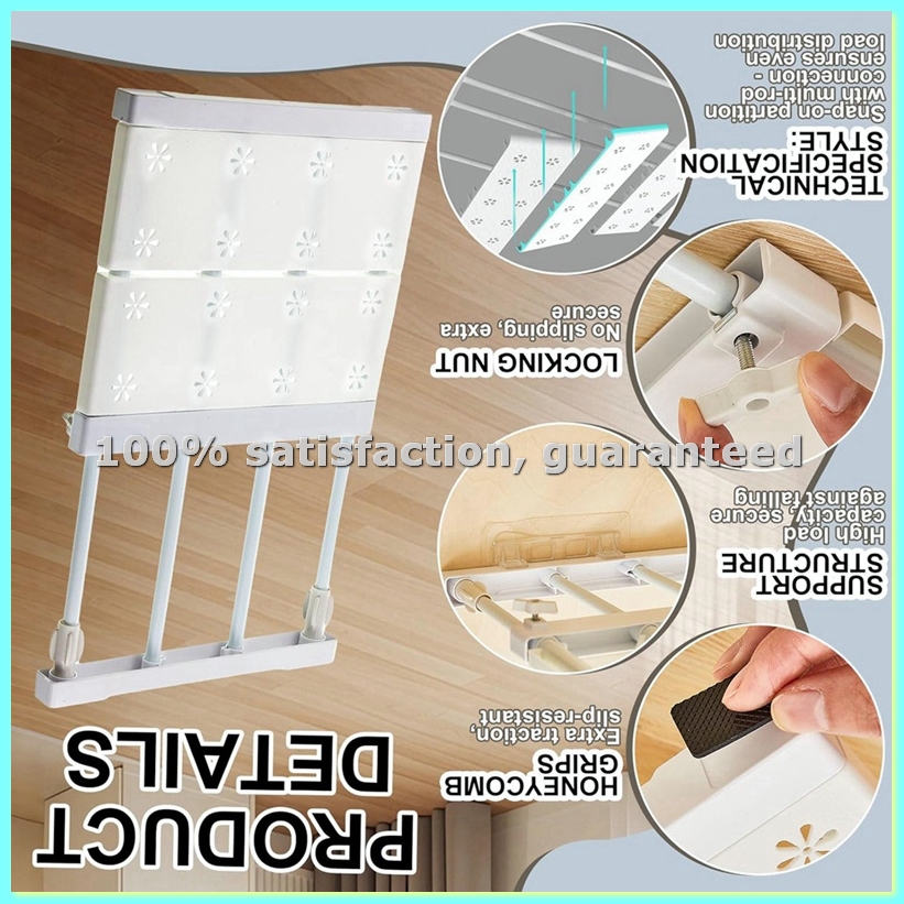 4 Pcs Closet Tension Shelf Rod - Locker Storage Metal recension och pris