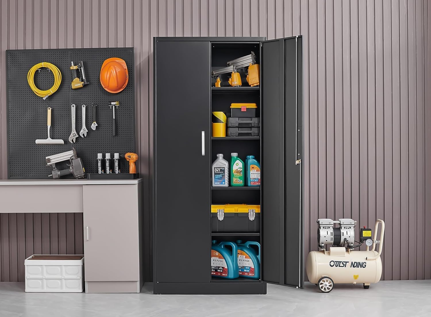 Metal Storage Cabinet With Adj - Locker Storage Metal recension och pris