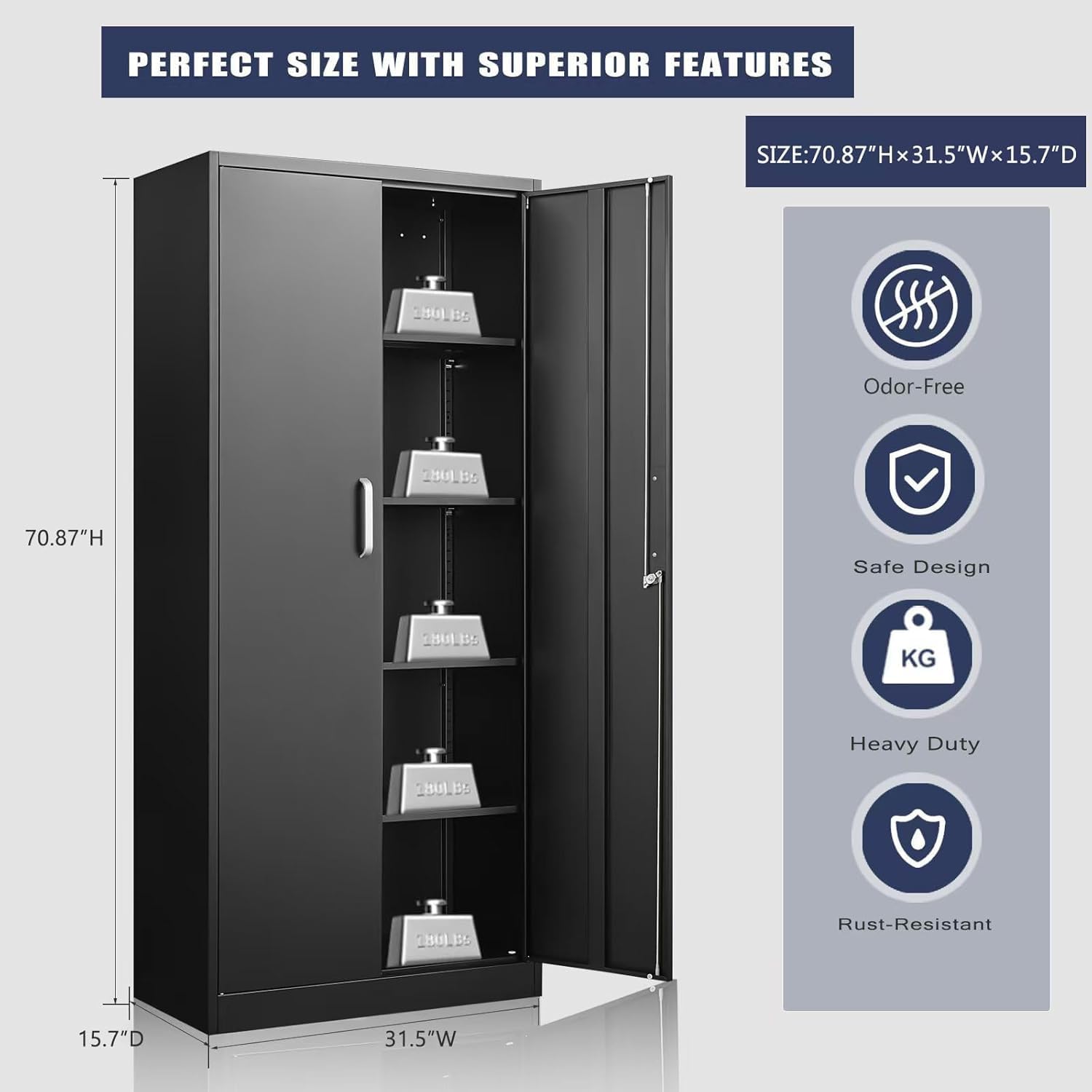 Metal Storage Cabinet With Adj - Locker Storage Metal recension och pris